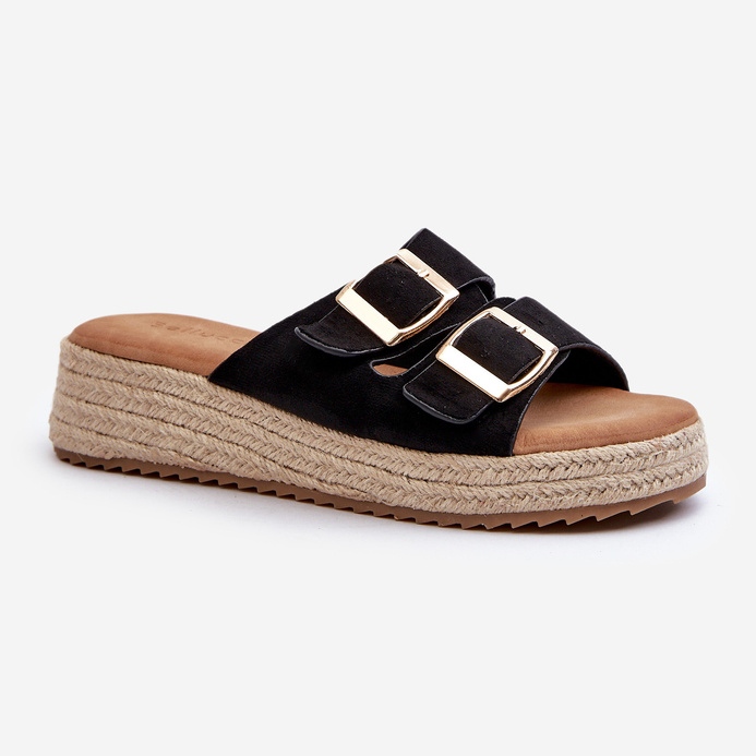 Infradito da Donna Con Eco Camoscio Intrecciato Nero Zaloemi 1