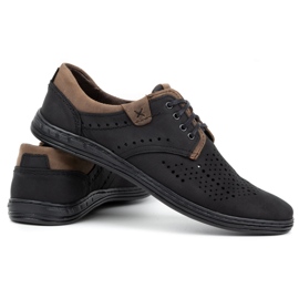 Polbut Scarpe in pelle da uomo 402 estive nere con marrone nero 6