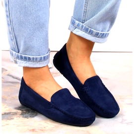 Evento Mocassini da donna in pelle scamosciata Blu Navy Ranica 8