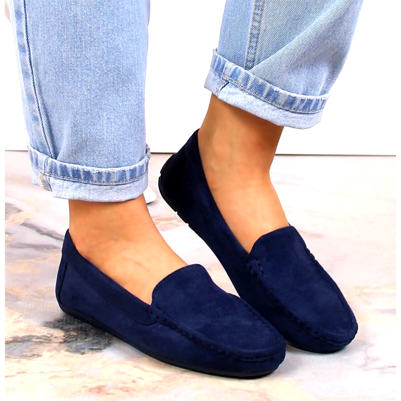 Evento Mocassini da donna in pelle scamosciata Blu Navy Ranica 8