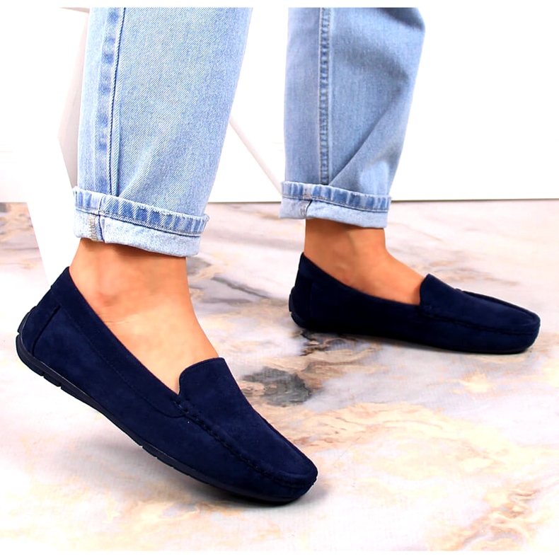 Evento Mocassini da donna in pelle scamosciata Blu Navy Ranica 7