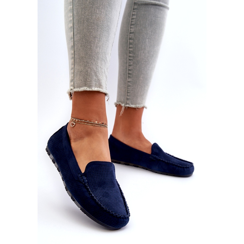 Evento Mocassini da donna in pelle scamosciata Blu Navy Ranica 3