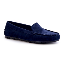 Evento Mocassini da donna in pelle scamosciata Blu Navy Ranica 1