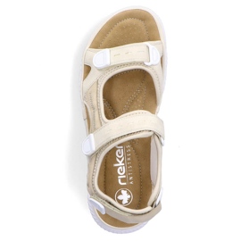 Comodi sandali beige da donna con velcro Rieker 64074-60 1