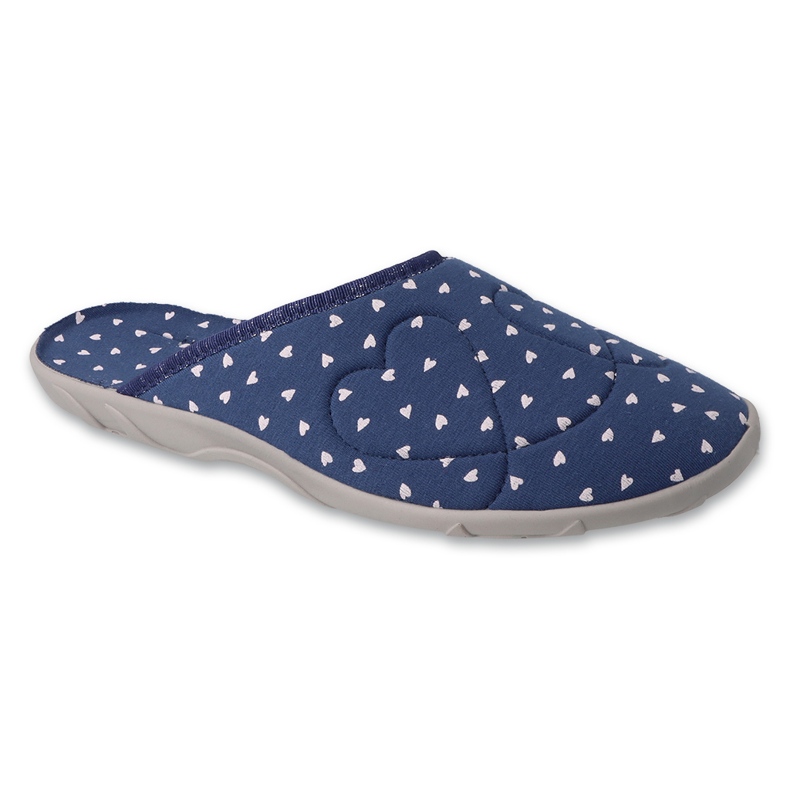 Ciabatte da donna Befado 235D195 blu con cuori 2