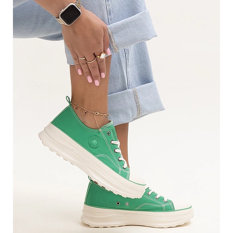 Scarpe da ginnastica massicce verdi Big Star NN274130 verde 1