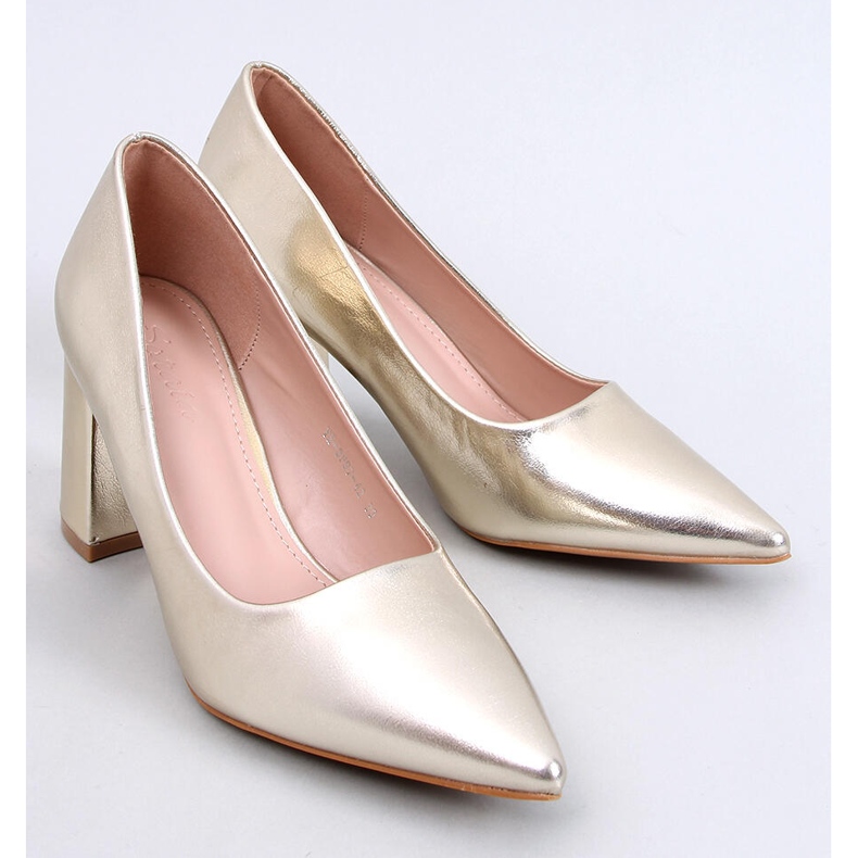 Décolleté Clairay Gold con tacco largo d'oro 1