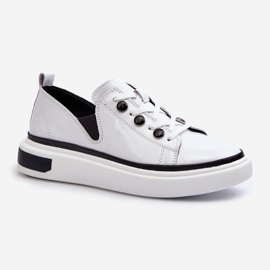 S.Barski Sneakers da Donna in Vernice D&amp;A LR535 Bianco 1