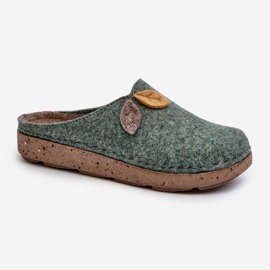 Ciabatte in feltro da donna Inblu ED000013 Verde 1