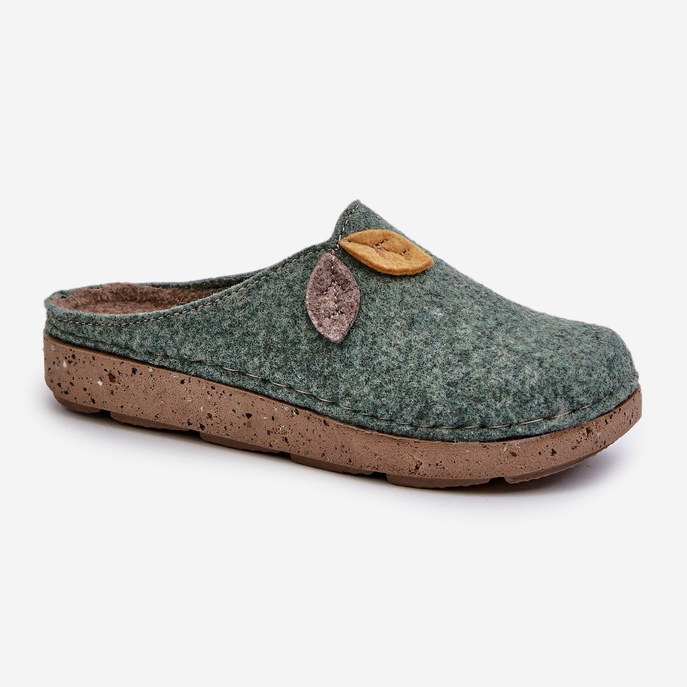Ciabatte in feltro da donna Inblu ED000013 Verde 1