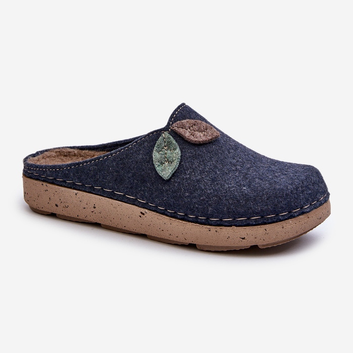 Ciabatte in feltro da donna Inblu ED000013 Blu Navy 1