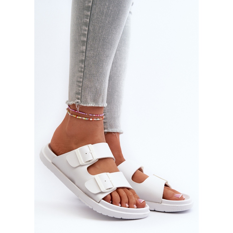 Infradito in schiuma leggera da donna con fibbie Big Star NN274A751 bianco 2