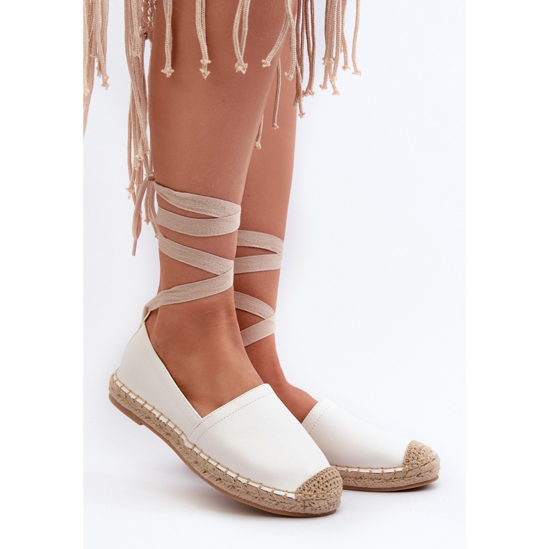 Espadrillas Legate in Ecopelle Bianca Ismanne 2