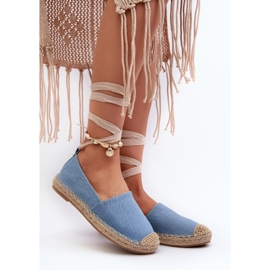 Espadrillas blu in denim Ismanne allacciate 2