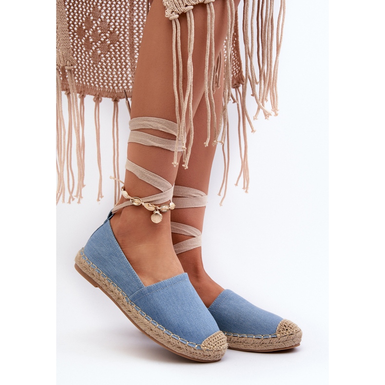 Espadrillas blu in denim Ismanne allacciate 2