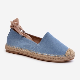 Espadrillas blu in denim Ismanne allacciate 1