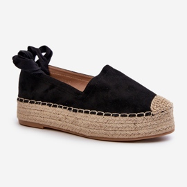 Espadrillas Da Donna Allacciate Su Plateau Con Treccia, Tailesse Nero 1