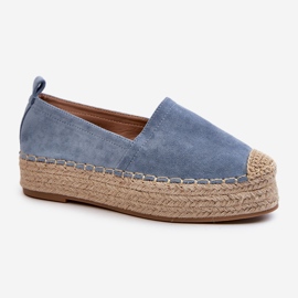Espadrillas Da Donna Allacciate Su Plateau Con Treccia, Tailesse Blu 1