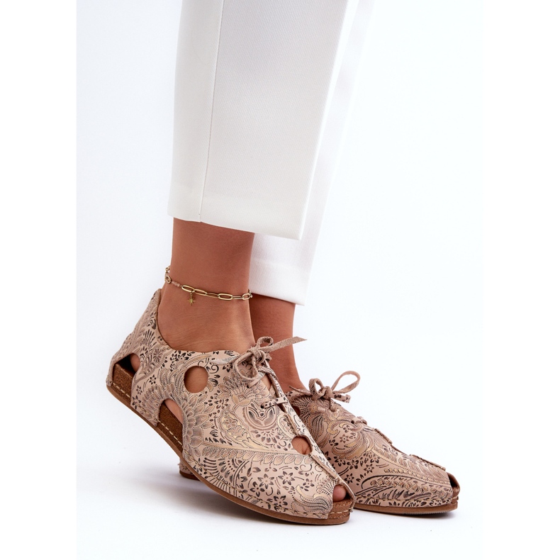 Scarpe da donna fantasia con ritagli Maciejka 06431-02 Beige 2
