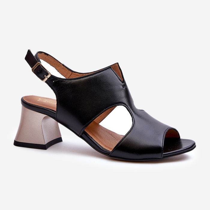 Sandali In Pelle Da Donna Con Tacco Alto Maciejka 06566-01 Nero 1