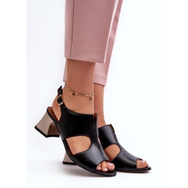 Sandali In Pelle Da Donna Con Tacco Alto Maciejka 06566-01 Nero 2