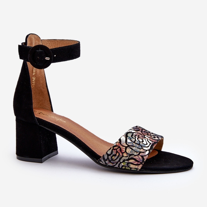 Sandali con tacco alto in pelle scamosciata Maciejka 04141-48 Nero 1
