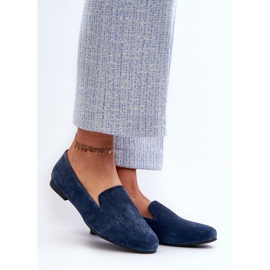 S.Barski Mocassini Comodi in Camoscio Blu Navy Giovana 2