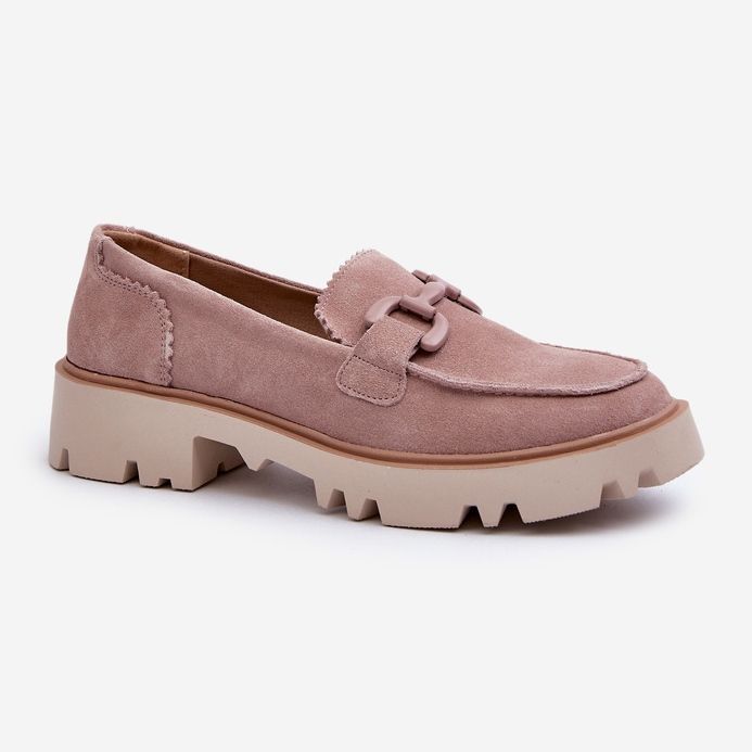 S.Barski Mocassini da Donna in Camoscio Con Decoro D&amp;A TW117 Rosa 1