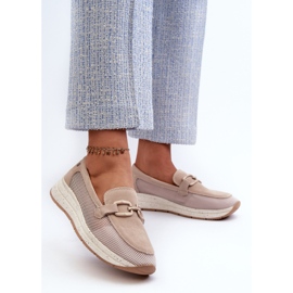 S.Barski Mocassini in pelle scamosciata da donna D&amp;A TW210 Beige 2
