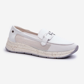 S.Barski Mocassini in pelle da donna D&amp;A TW210 Bianco 2