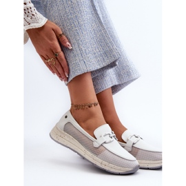 S.Barski Mocassini in pelle da donna D&amp;A TW210 Bianco 1