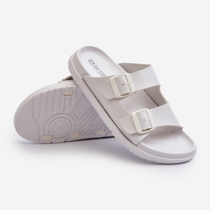 Infradito Leggere Da Uomo Con Fibbie Big Star NN174594 Bianco 2