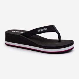 Infradito da donna con zeppa Big Star JJ274A332 Nero 2