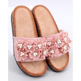 Emiles Pantofole in sughero rosa con fiori 1
