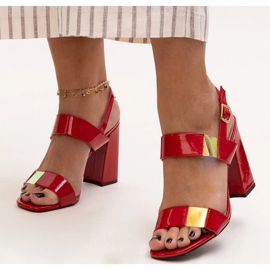 Sandali Shadan con tacco alto in vernice rossa rosso 1