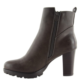 Grigio Stivali con tacco da donna grigi JA3132 grigio 1