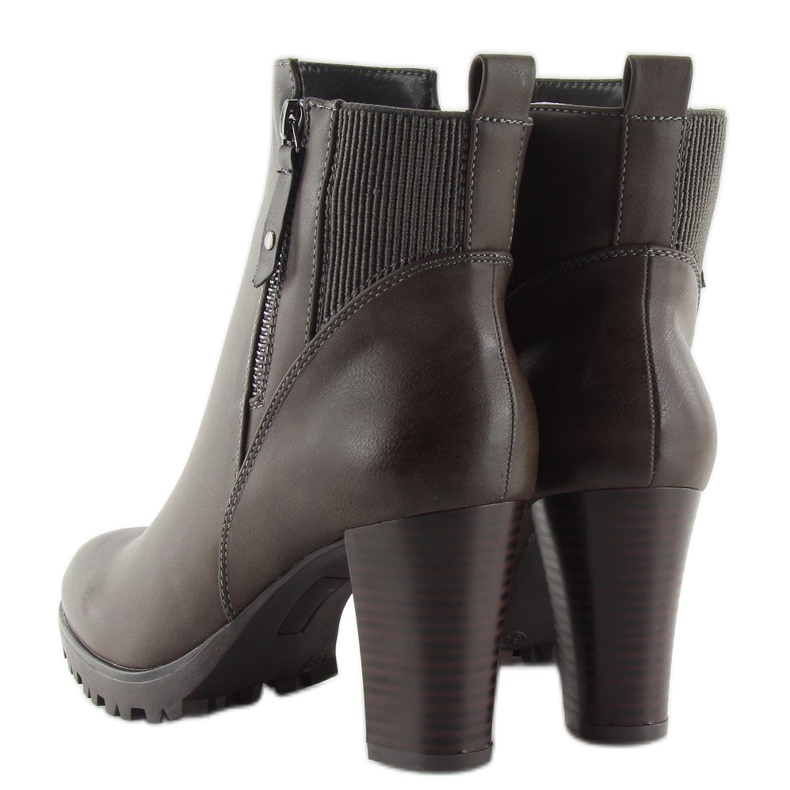 Grigio Stivali con tacco da donna grigi JA3132 grigio 2