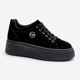 Sneakers Basse da Donna con Plateau Nere Telirra nero 1
