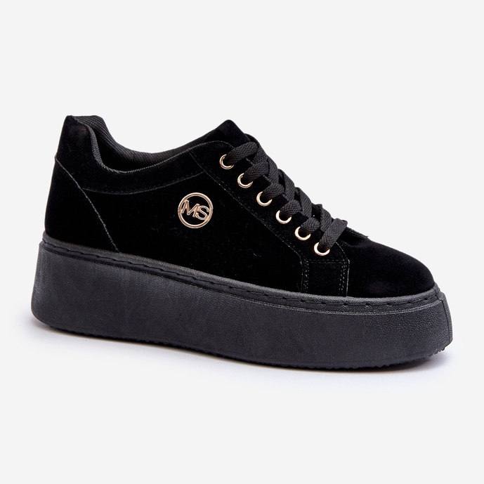 Sneakers Basse da Donna con Plateau Nere Telirra nero 1