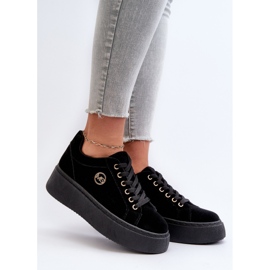 Sneakers Basse da Donna con Plateau Nere Telirra nero 2