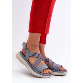 Sandali con velcro da donna leggeri e comodi, Blu, Ceclea 2