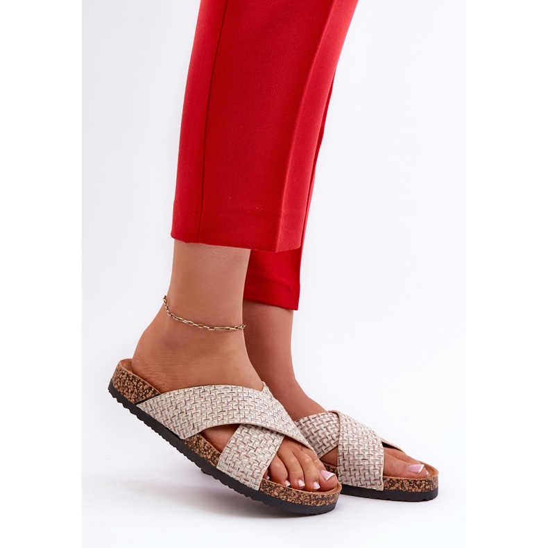 Infradito da donna su piattaforma in sughero Beige Tesolen 2