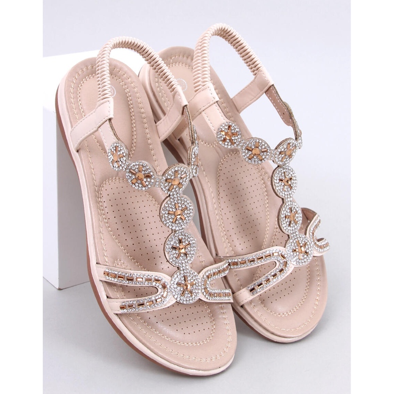 Sandali Yvers Beige con zirconi decorativi 1