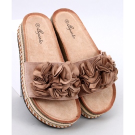 Infradito Raven Khaki con suola spessa e colorata beige 1