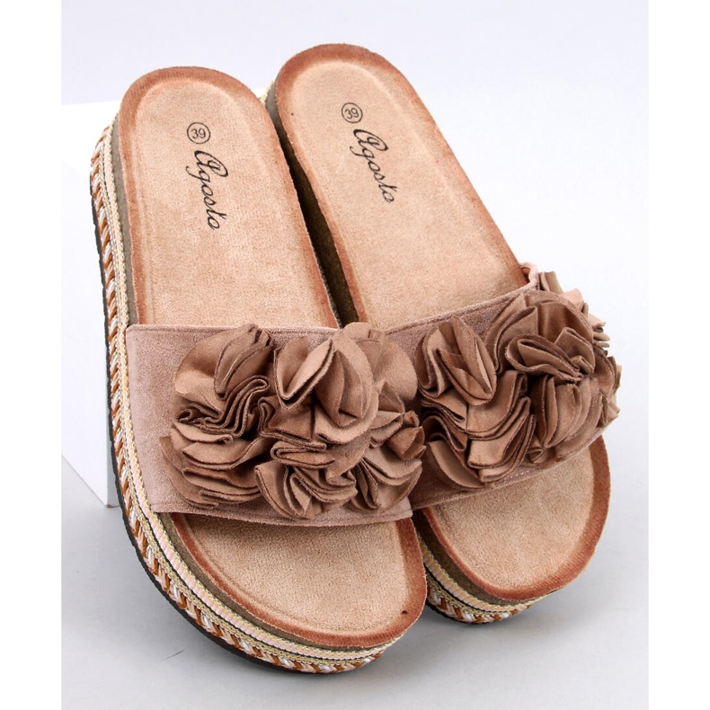 Infradito Raven Khaki con suola spessa e colorata beige 1