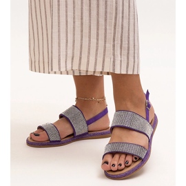 Sandali viola decorati con zirconi Carvalia 1