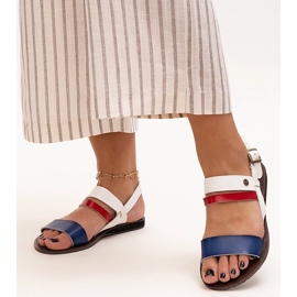 Sandali da donna con interno in pelle Serrata blu 1