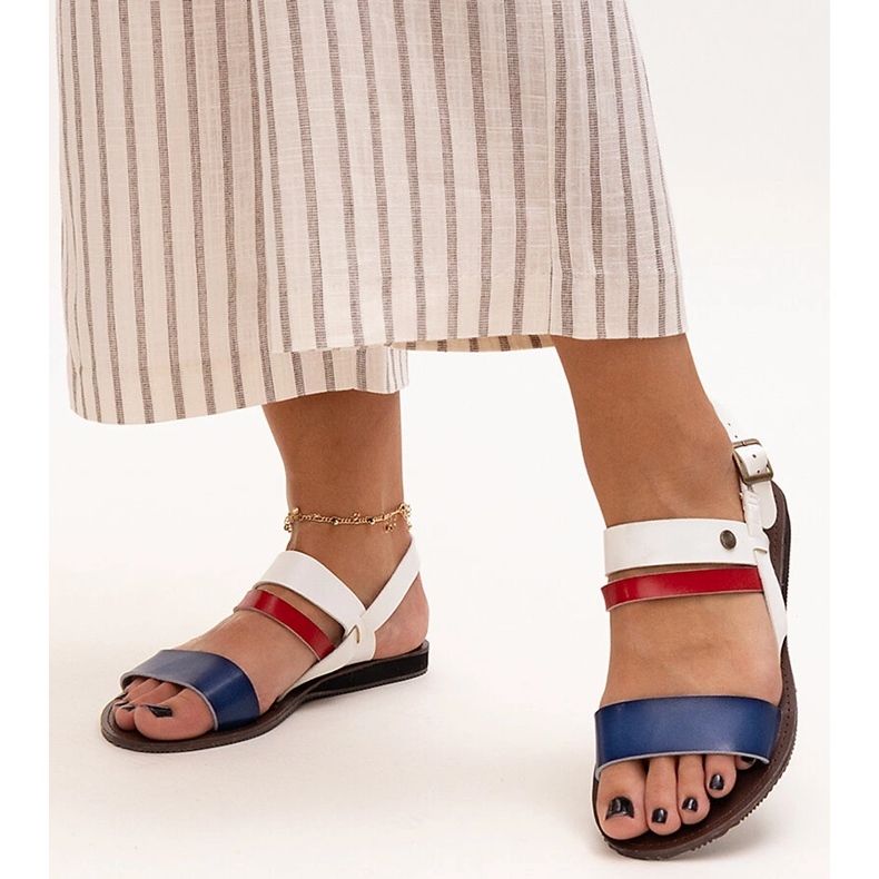 Sandali da donna con interno in pelle Serrata blu 1