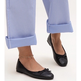 Ballerine nere con fiocco e inserto in pelle di Rosaly nero 1