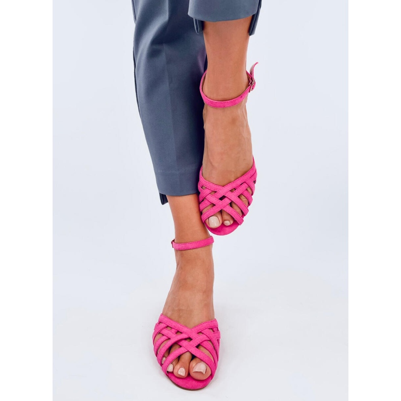 Sandali Kermel fucsia con tacco basso rosa 1
